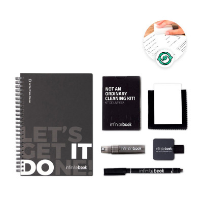 STARTER KIT INFINITEBOOK. Infinitebook kit with hardcover, 1 cleaning kit, 1 marker and 1 ballpoint holder